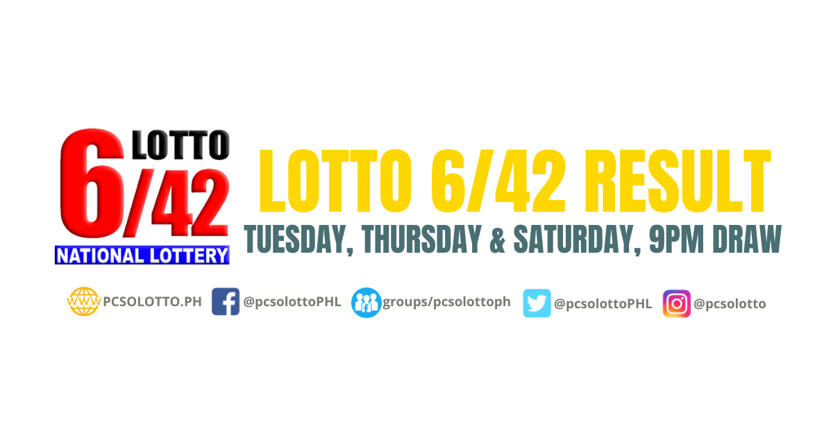 Lotto 6/42 Result Today – PCSO Lotto