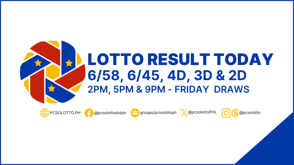 PCSO Lotto Result Today, Friday Draws